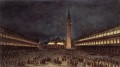 Nighttime Procession in Piazza San Marco Venetian School Francesco Guardi